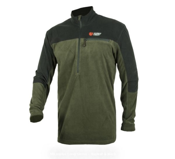 Stoney Creek Microplus Long Sleeve Fleece - Bayleaf & Black