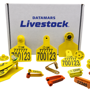 Datamars Livestock sample pack featuring cattle and sheep identification tags